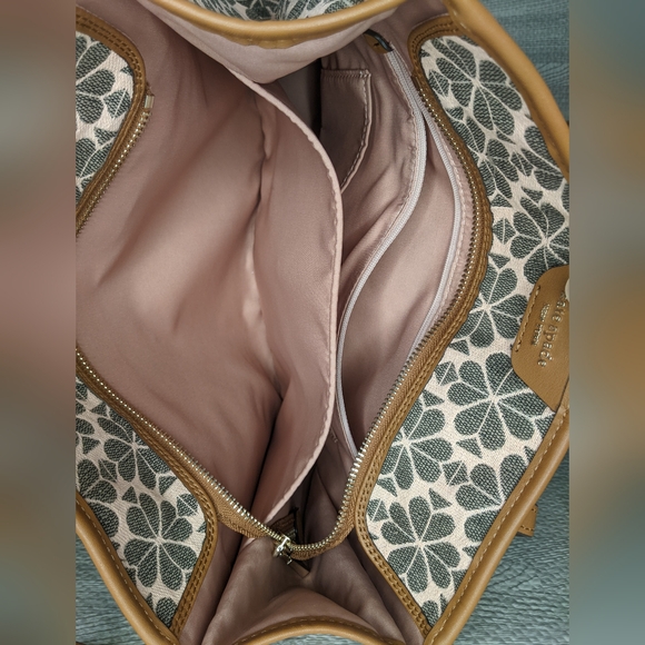 Kate Spade Flower Jacquard Market Medium Tote, Pink and Brown - Picture 6 of 10